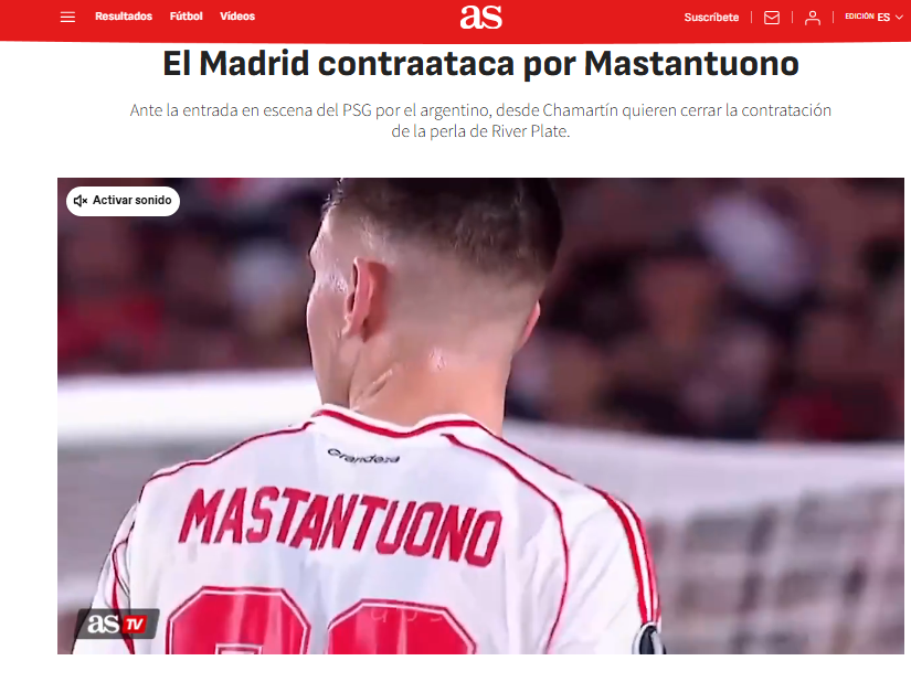 Mastantuono - Diario As