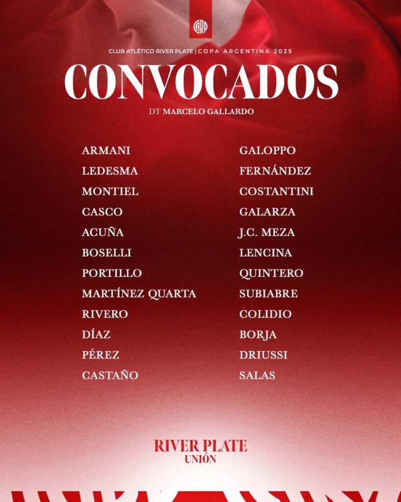 Lista de Convocados vs Union River