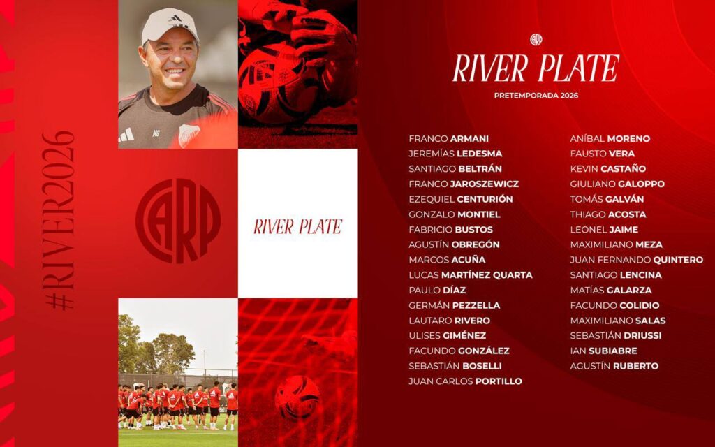 Los convocados de River para viajar a San Martín de los Andes