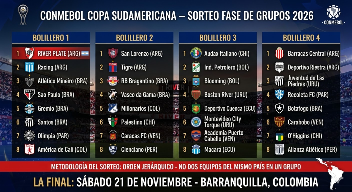 Bombos - Copa Sudamericana 2026