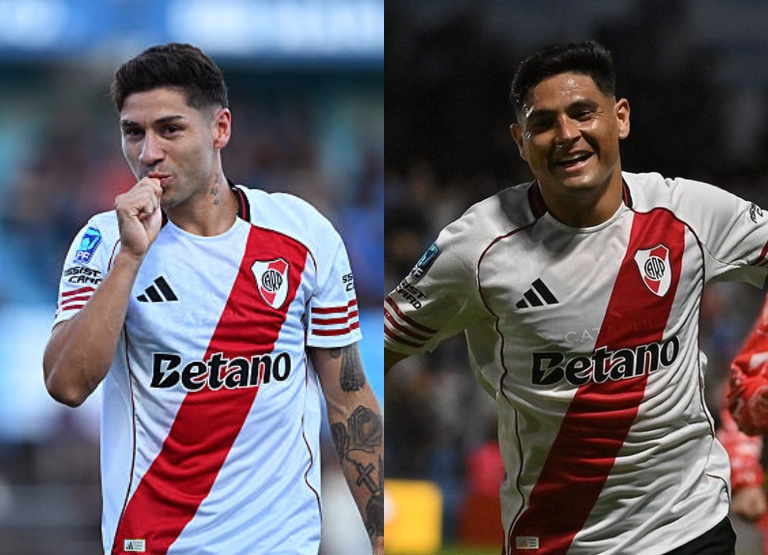 Estudiantes RC vs River - festejo Gonzalo Montiel Maxi Salas